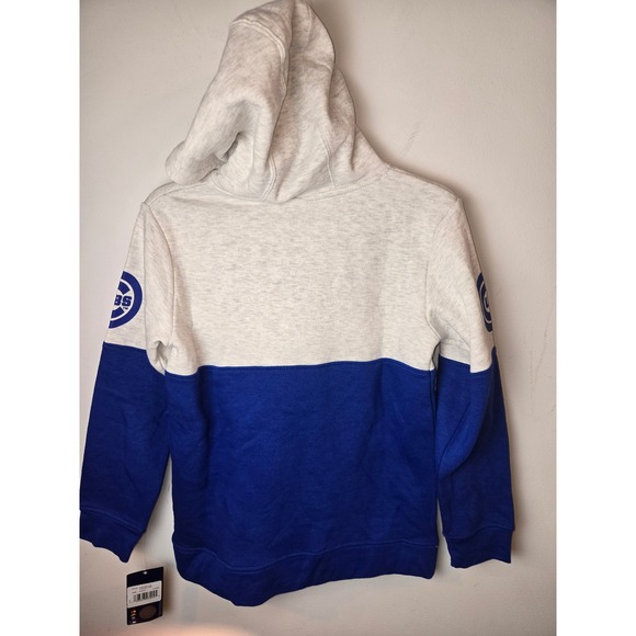 MLB Chicago Cubs Youth Hoodie Grey Blue Colorblock Pullover Sweatshirt Med - Picture 6 of 6